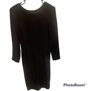 New Vintage Valerie Stevens 100% Silk Black Dress